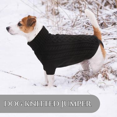 Пуловер для собак на Новий рік - теплий, з дірочкою для повідка, для чихуахуа, рейнхаунд та котів (S/L, чорний)