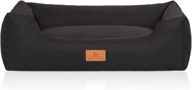 Лежак для собак Knuffelwuff Lotte XXL 120x85 см чорний, велюр, знімний чохол, для великих, середніх і малих порід, праний, преміум-якість