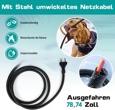 Нагрівальний миска для собак Vankarr 3.2L з термостатом. Захист від укусу кабелю 200см. Підходить для собак, котів, курей та кроликів.