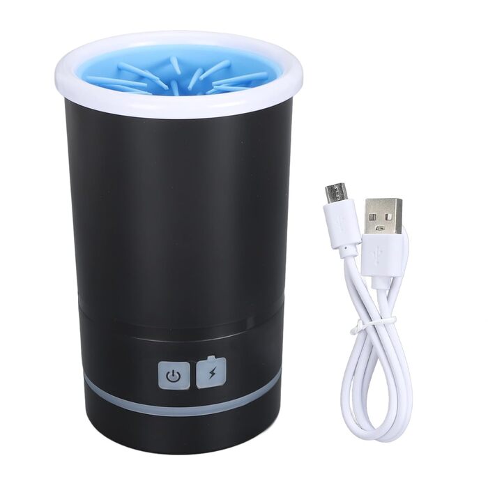 Електричний мийчик лап для собак та котів, USB, переносний, білий/блакитний (S)