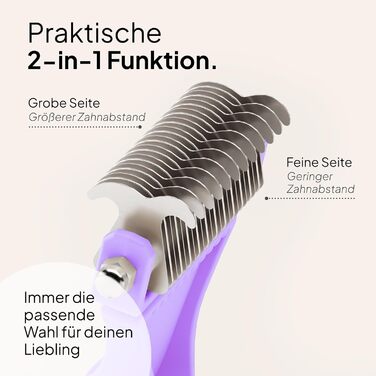 Щітка для котів Pretty Paw® для видалення шерсті, масажна підшерсткова щітка, для довгошерстих та короткошерстих котів, проти ковтунів, лаванда, нова!