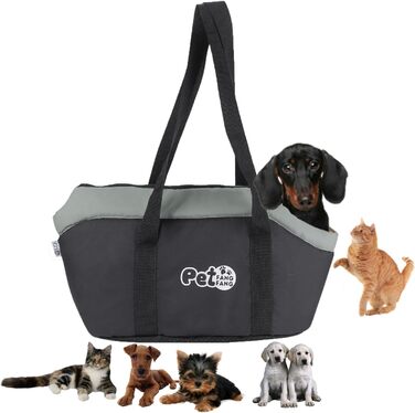 Транспортна сумка для собак та котів, чорна: зручна, дихаюча, з ременем безпеки