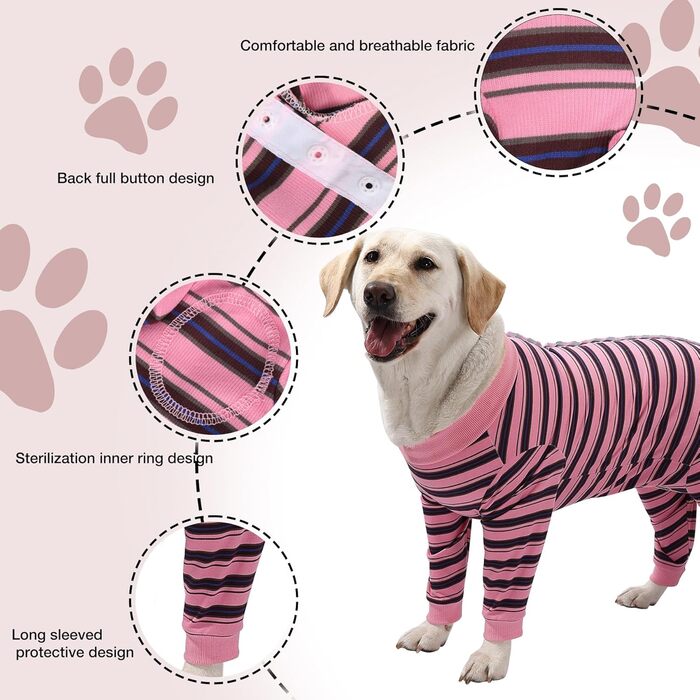 Захисний костюм для собак після операції, для собак та сук, професійний захист ран, дихаючий одяг, XL, світло-рожевий