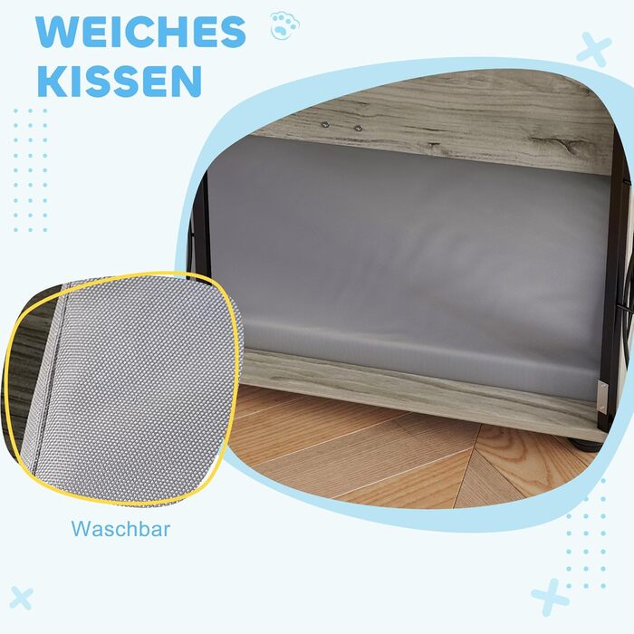 Клітка для собак PawHut - Будинок для великих собак, 100x60x73.5 см, сірий колір