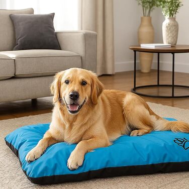 Килимок для собак, лежанка для собак великих, середніх та малих порід - вологостійкий, м'який, 90x60x8 см, блакитний