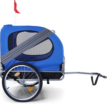Причіп для велосипеда, переноска для собак, складна, до 40 кг, сірий, блакитний