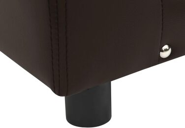 Ліжко-софа для собак vidaXL, 81x43x31 см, плюш та штучна шкіра, коричневий колір