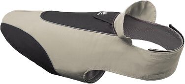 Дощовик для собак TSPRO Premium, водонепроникний, з світловідбиваючими смугами, отвір для повідка, для собак малих та середніх порід, регульовані ремені, сухий на прогулянках (M/L), сірий