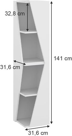 Пенал для ванної Vicco Benno, дуб, 31.6x70.5 см, з відкритими полицями, 2 шт, білий