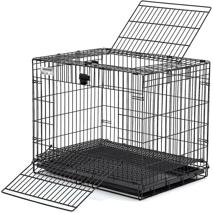 Клітка для кроликів MidWest Wabbitat 151, складна, 64 см, з пластиковим піддоном і металевим дном, чорна
