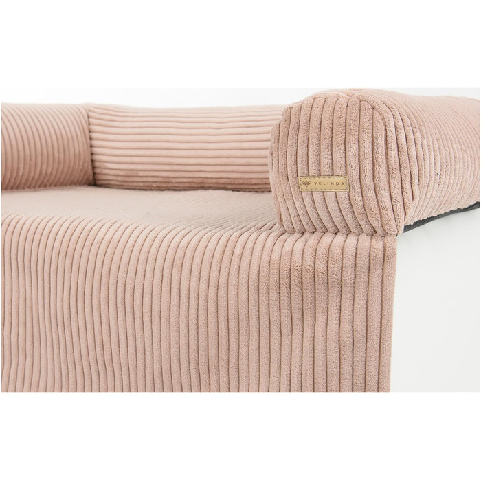 Ліжко для собак Velinda: м'яке диван-ліжко, захист дивану від бруду та подряпин (рожевий, Cord)