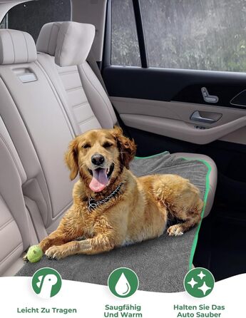 Рушник для собак з мікрофібри, халат для собак, швидковисихаючий, з регульованим коміром на липучці, для великих, середніх та маленьких собак/котів (Сірий зелений, M)