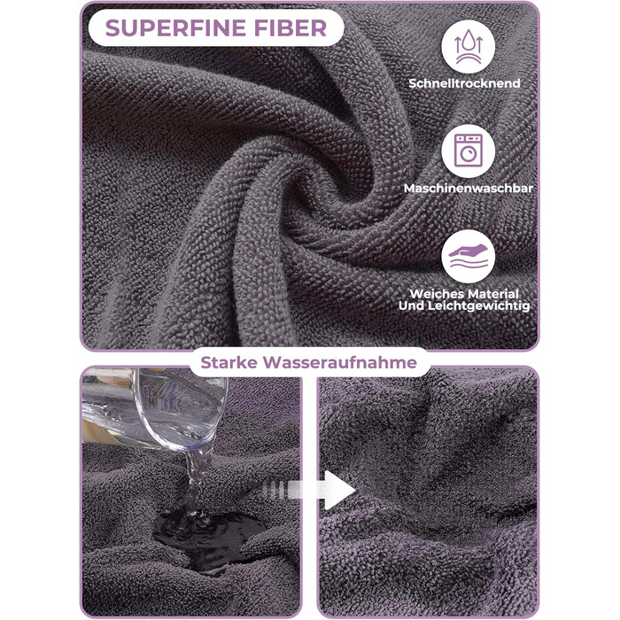 Рушник для собак Badeantel, з мікрофібри, швидковисихаючий, для великих, середніх та маленьких собак/котів (зелений, S, Сіре Носоріг)