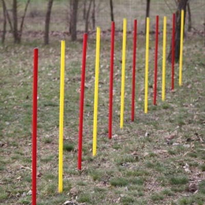 Набір для дресирування аджиліті Fun Agility: шлагбауми для аджиліті, гнучкі стійки, червоно-жовтий