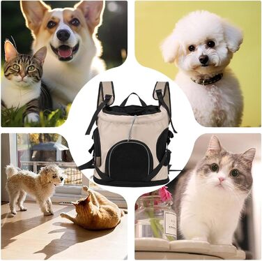 Рюкзак для собак, переноска для тварин, дихаюча, 14.96 x 8.66 x 15.75 дюймів, з регульованими ременями, зручна, з безпечним дизайном