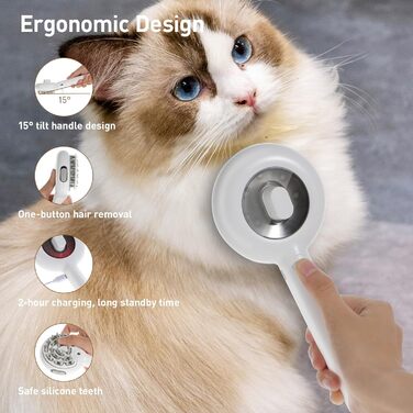 Масажна щітка 3-в-1 для тварин | Антистатичний гребінь для котів та собак | Видалення шерсті та масаж | Вбудований пульверизатор для води | Ідеальна для щоденного догляду за шерстю