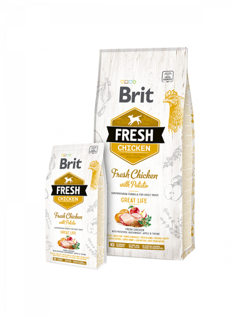 Сухий корм Brit Fresh Курятина та Картопля для дорослих собак Great Life, 12 кг