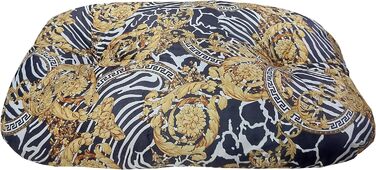 Овальне лежанка для тварин з велюру – М'яке ліжко для собак, не знімний чохол – Лежанка для котів та собак у стилі Animalier – Зроблено в Італії (Versus)