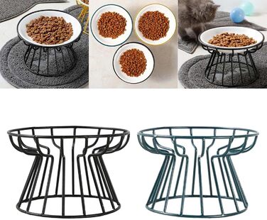 Підвищений миска для котів LOVIVER 2 шт. з кераміки, проти блювоти, захист шийного відділу хребта, неслизький, на підставці