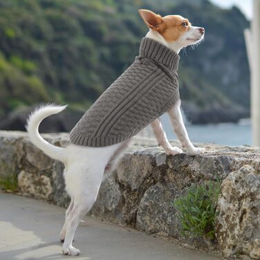 Светр для собак CITE TOILE – теплий флісовий светр з коміром-стійкою для малих та середніх собак | М'який, дихаючий | Ідеальний для холодної погоди | (M, Сірий)