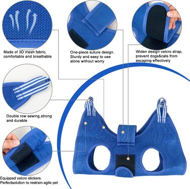 Набір для догляду за собаками MACUNIN: гамак, спорядження для грумінгу з регульованим кріпленням, широкий ремінь, блакитний, 2-ге покоління