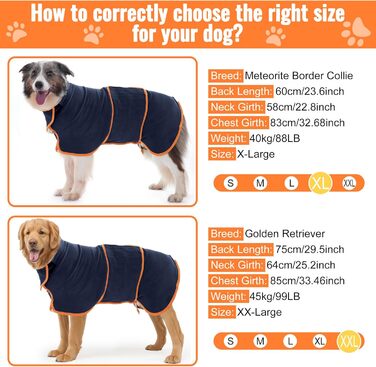 Рушник для собак Hezzuv: ультрапоглинаючий, з мікрофібри, для сушіння після снігу, м'який, двошаровий, для цуценят та дорослих, синій (S)