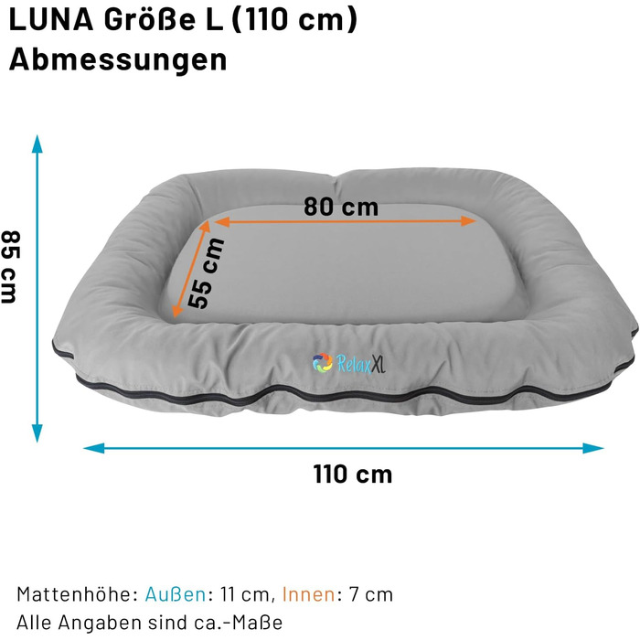 Ортопедичне собаче ліжко для відпочинку на вулиці Luna: 70x55 см, 60°C, Vicochaum, для маленьких собак (L, сірий)