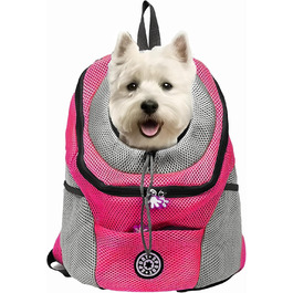 Рюкзак-переноска для собак і котів до 10 кг, рожевий: зручний для подорожей, прогулянок та хандерінгу