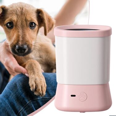 Миска для миття лап собак Eventerde - 2 швидкості, проти бризок, для догляду вдома, у подорожах, на кемпінгу, під час прогулянок (Рожева)