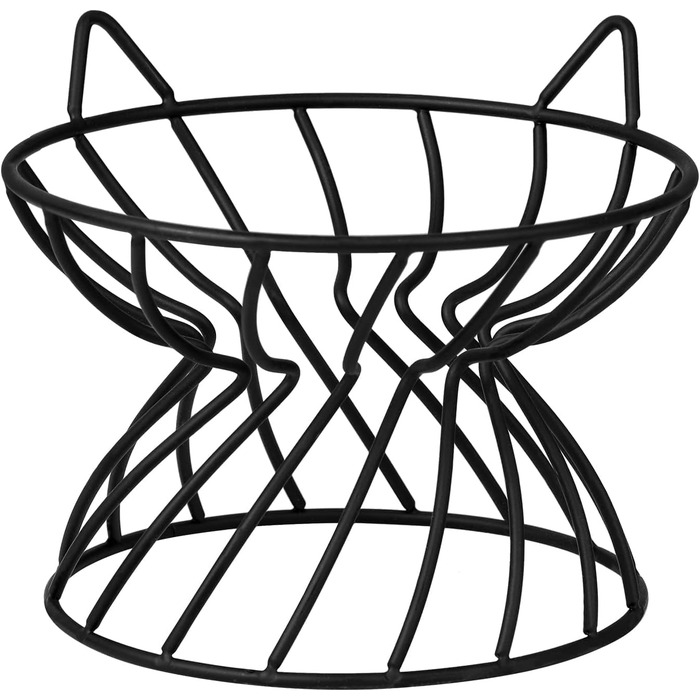 Набори мисок для котів з кераміки Katzennäpfe - 6 шт. Миски для корму для котів у яскравому стилі, широкі, плоскі, зручні для вусів - підходять для мікрохвильової печі та мийки - 250 мл (чорний підставник)