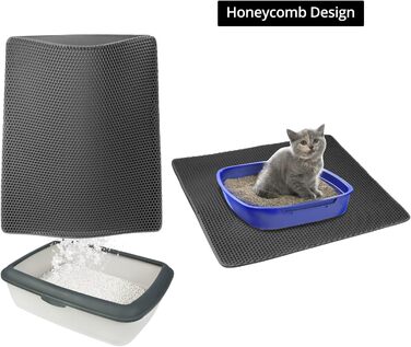 Килимок для котячого туалету QWORK® з комірками, 90 x 76 см, EVA, антиковзаючі