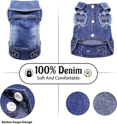 Комбінезон для собак та котів SILD Cool Vintag Washd Dnim Jack Jumpsuit, блакитний, 6 стилів, XS-XXL