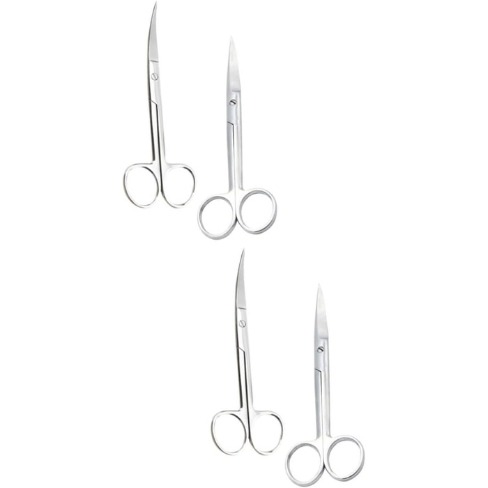 Набір з 2 професійних фризьорських ножиць для тварин Ipetboom з нержавіючої сталі. Круглий наконечник, для дому та салону, прямі та зігнуті кінці.