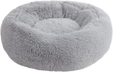 Кругле лежанка для собак та котів Juicy Couture Devon, штучне хутро, велика, Taupe (сіра), 61x61x20 см