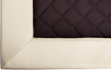 Ліжко для собак - корзина для собак маленьких, середніх та великих порід - подушка для собак - диван для собак з екошкіри - знімний та пральний чохол - Deluxe - розмір M - (L - 120 x 80 см, Бежевий)