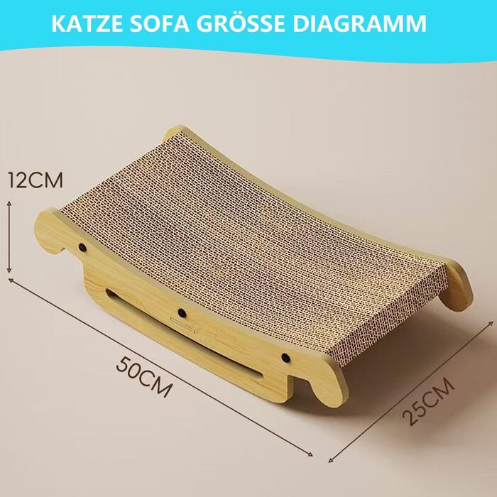Кігтеточка для котів L-подібної форми, настінний монтаж, 60 см, вертикальна/горизонтальна, з іграшкою-кулькою, економія місця, міцна конструкція для котів, що живуть у приміщенні (Lounge 50CM)