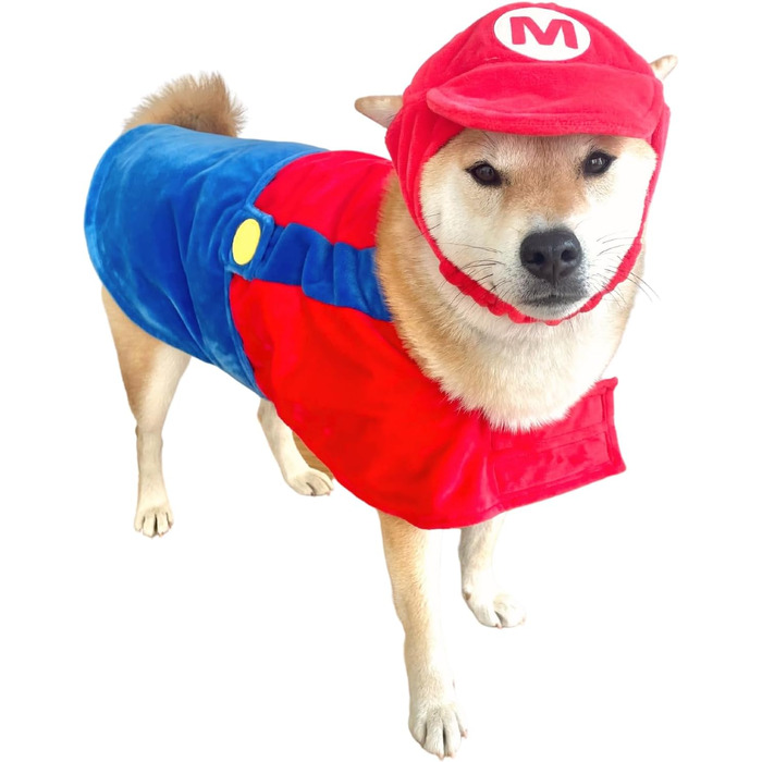 Костюм для собак 'ComfyCamper' – хатинка та підтяжки, розміри S, M, XL, червоний, для косплею, Хелловін