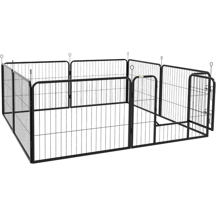 Клітка-загон для цуценят PawHut - металева, 80 x 60 см, чорна