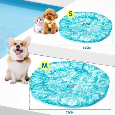 Кühlmatte Hunde Katzen Orbicular: Охолоджуючий килимок для собак та котів, розмір M, 72x72x5 см
