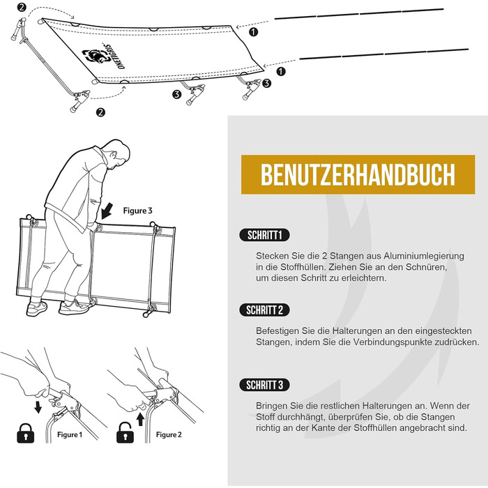 OneTigris лежанка для собак Outdoor, піднята лежанка 21 см, 130x70 см, зручна та дихаюча, міцна, легко миється, для кемпінгу, чорна L