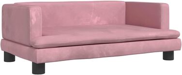 Килимок для собак VidaXL, м'який лежак для тварин, лежанка-софа для маленьких собак, котів, штучна шкіра (80 x 45 x 30 см, Рожевий)