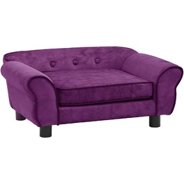 Софа для собак VidaXL Бордовий колір 72x45x30 см, плюшеве ліжко для собак та котів, диван для тварин