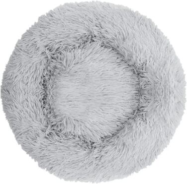 Кругле ліжко для собак та котів Zentaurus, плюшеве, м'яке та пухнасте (Світло-персиковий, 60 см) (Світло-сірий, 40 см)
