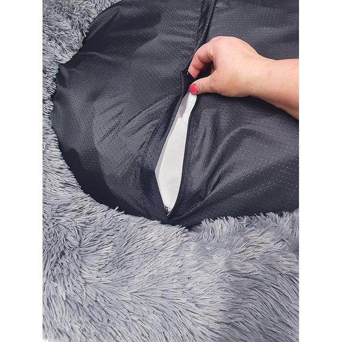 М'яке ліжко для собак знімний чохол 80 см - Ручна робота, пухнасте ліжко для собак, подушка для собак пухнаста, ліжко для котів, машинне прання - Кругле ліжко для котів сріблясто-сірий 80 см сріблясто-сірий