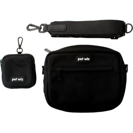 Сумка для собак Pet Wiz з регульованим ремінцем та кишенькою для ласощів, чорна