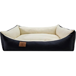 Крісло-ліжко для собак та котів Odol-Plu, 90 x 60 см, водонепроникне, чорно-бежеве