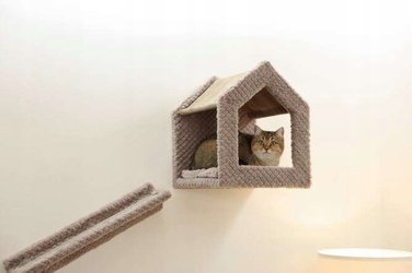 Стіновий ігровий комплекс для котів Kerbl Monte Baldo: будинок, лежанка, полиця та дряпачка (6 елементів)