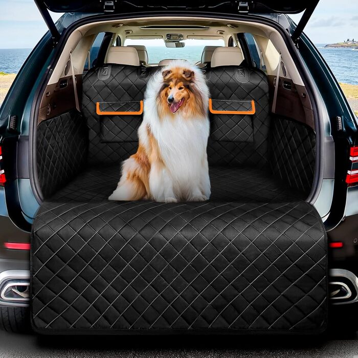 Захист для багажника автомобіля для собак з боковими та захистом краю багажника - універсальний килимок для багажника для собак. Водостійкий та стійкий до подряпин. Килимок для багажника автомобіля для собак, SUV, Van та універсалів
