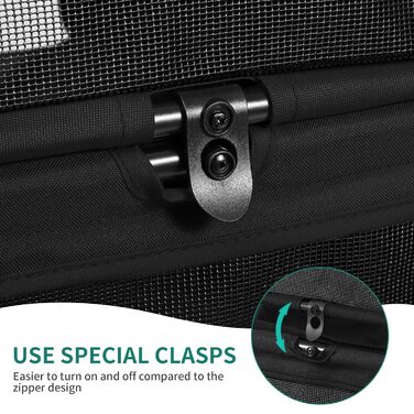 Візок для собак YITAHOME, чорний, для маленьких собак, з обертовим ручками, сітчастими вікнами та гальмами