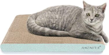 AMZNOVA Килимок для котів з картону з котячою м'ятою, килимок для дряпання, широкий, блискучий рожево-золотий (зелений блиск, 43.2x30.5 см)